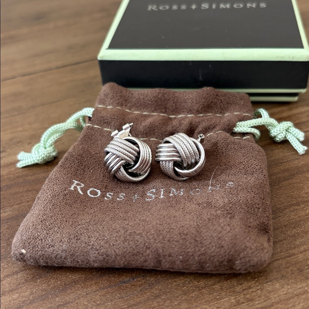 Ross-Simons Italian Sterling Silver "Love Knot" Earrings - NEW - Picture 5 of 5